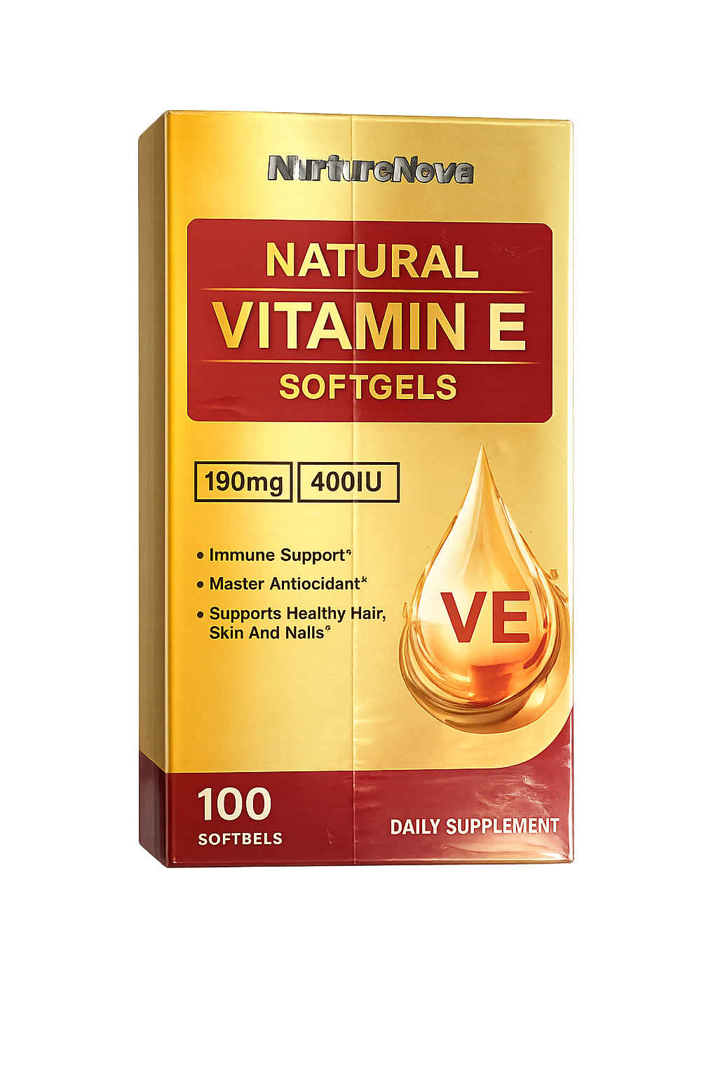 Vitamine E Naturelle 400 IU – Antioxydant Puissant pour Peau, Cheveux & Immunité SHENALAK